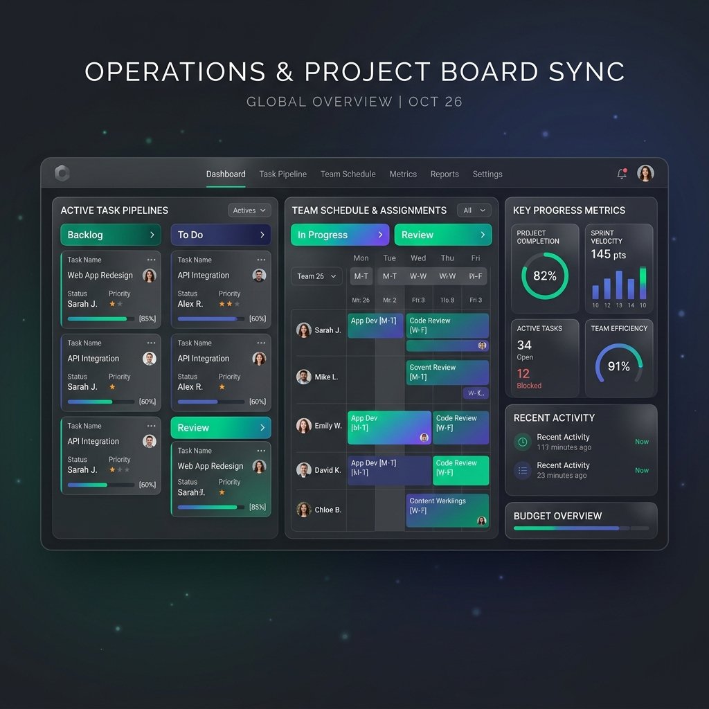 Operations management dashboard for workflow automation