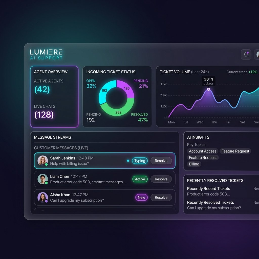 Customer support AI agent dashboard