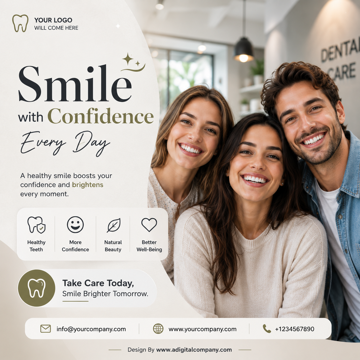 Your Perfect Smile Starts Here social media design — Dentist — A Digital Company