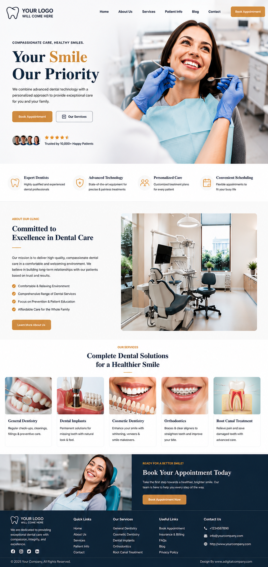 Dentist website design — Page view 2 — A Digital Company