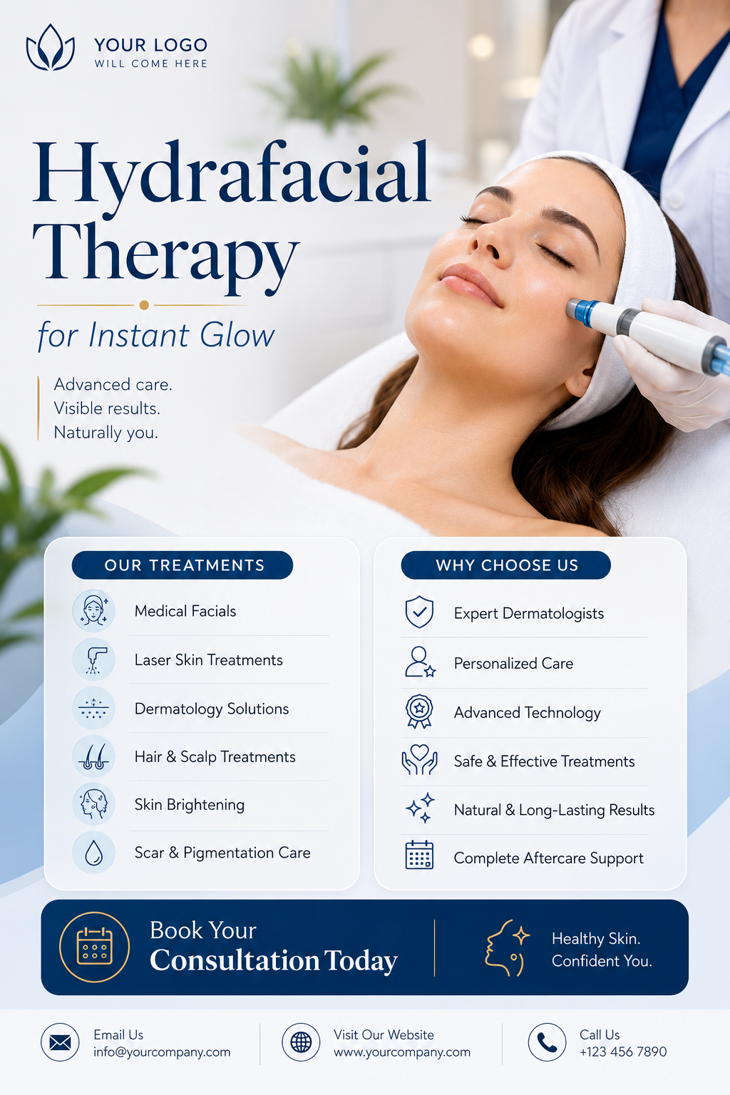 Hydrafacial Therapy social media design — Dermatologist — A Digital Company