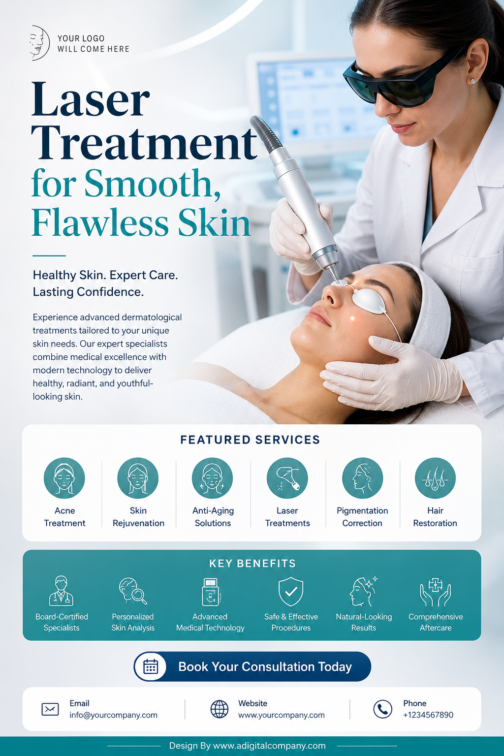 Laser Treatment social media design — Dermatologist — A Digital Company