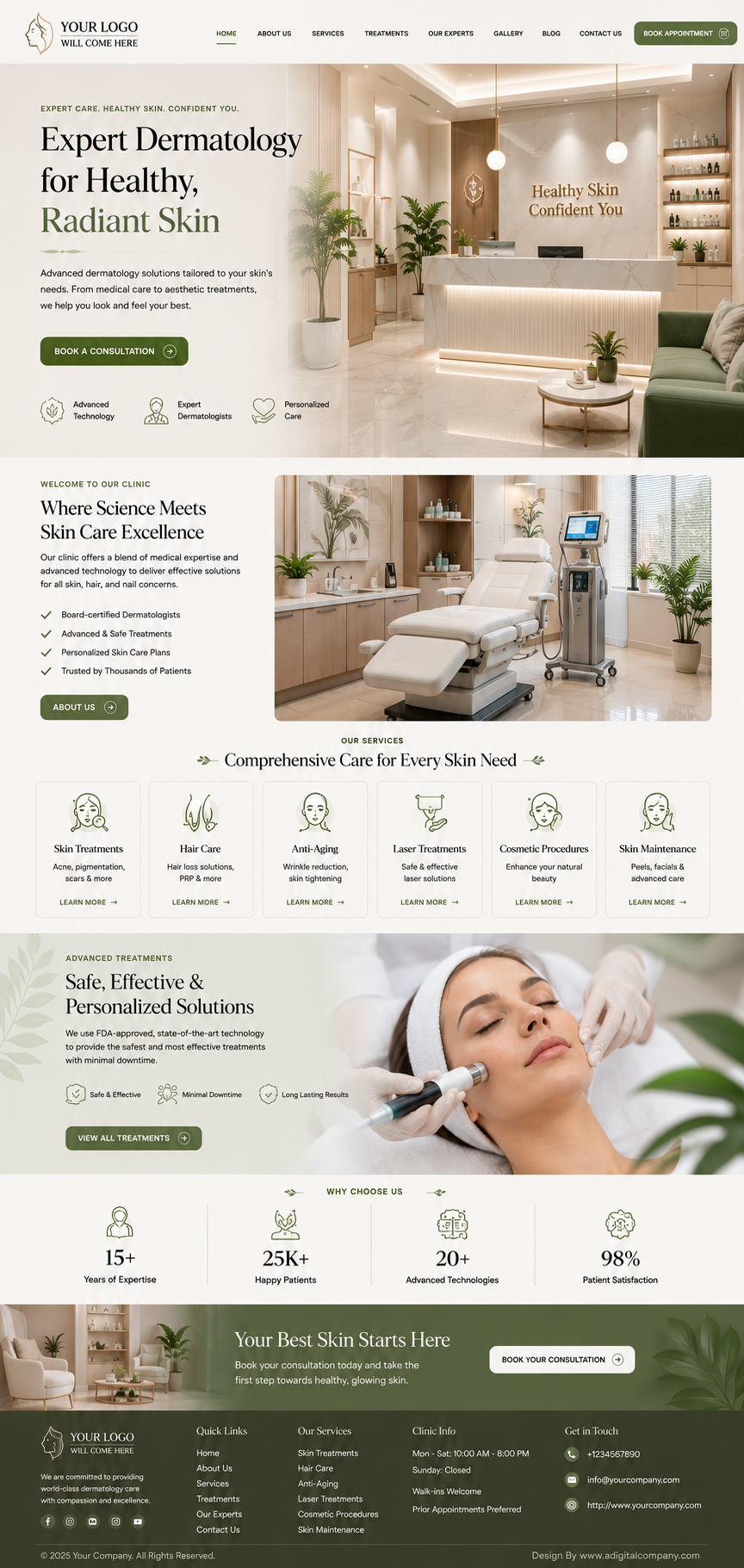 Dermatologist website design — Page view 2 — A Digital Company