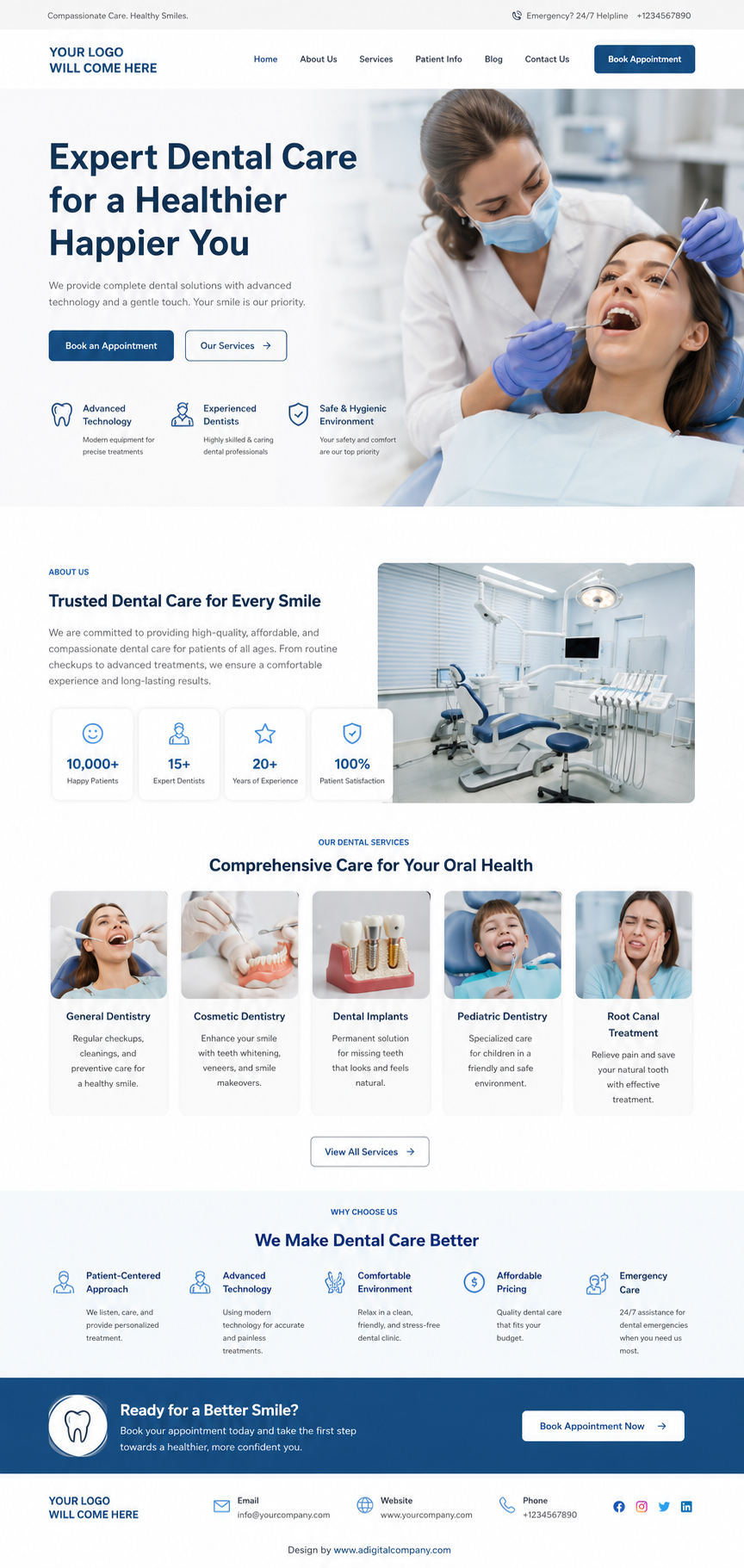 Doctors website design — Homepage — A Digital Company