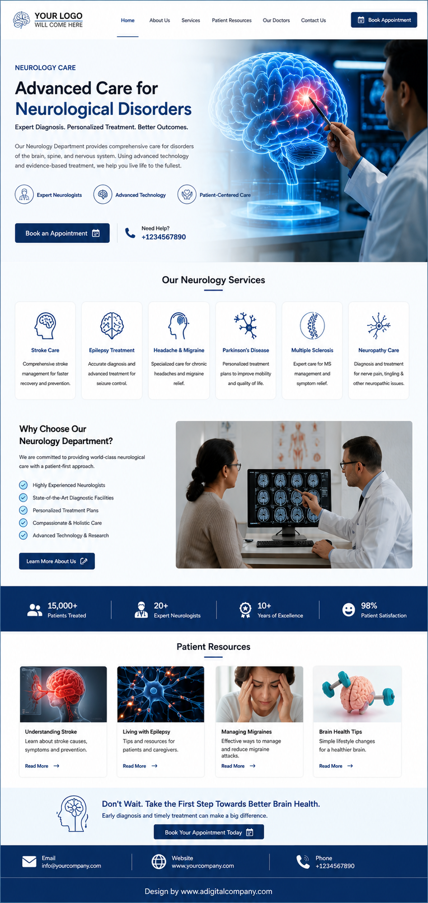 Doctors website design — Page view 2 — A Digital Company