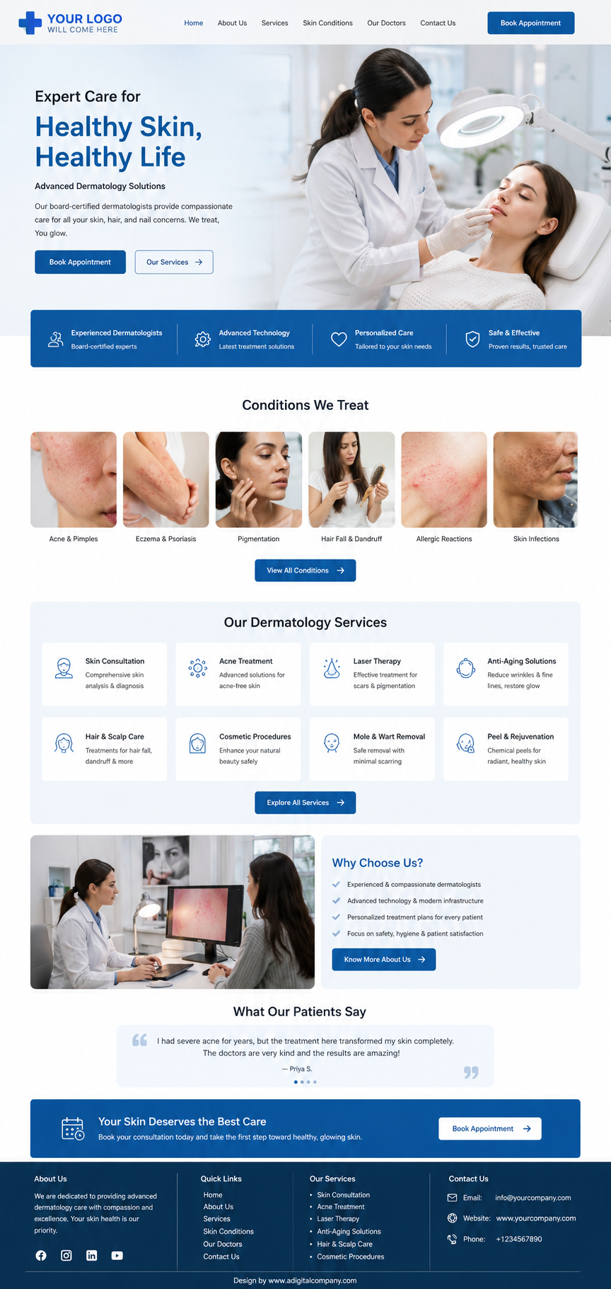 Doctors website design — Page view 3 — A Digital Company