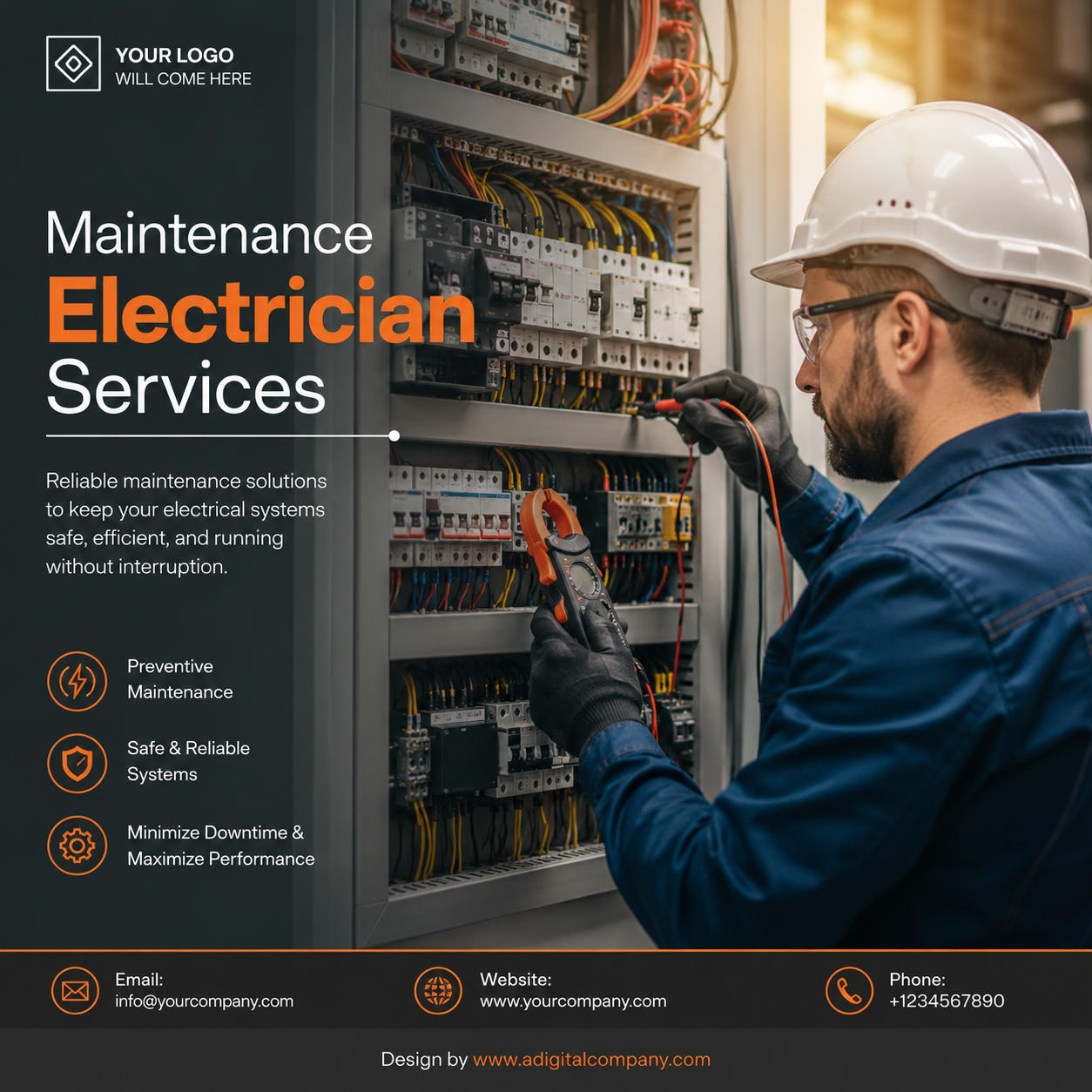 Ceiling Fan and Light Installation social media design — Electricians — A Digital Company
