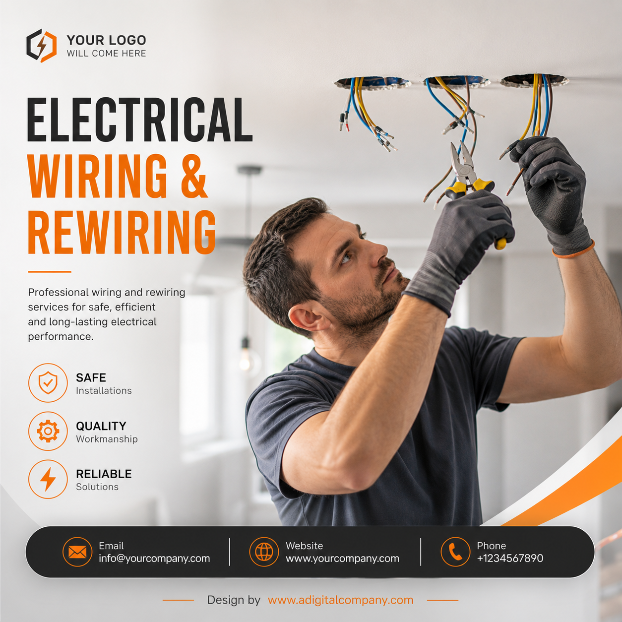 Outdoor and Garden Lighting social media design — Electricians — A Digital Company