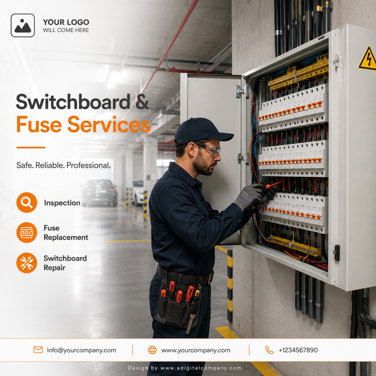 Power Point and Outlet Installation social media design — Electricians — A Digital Company