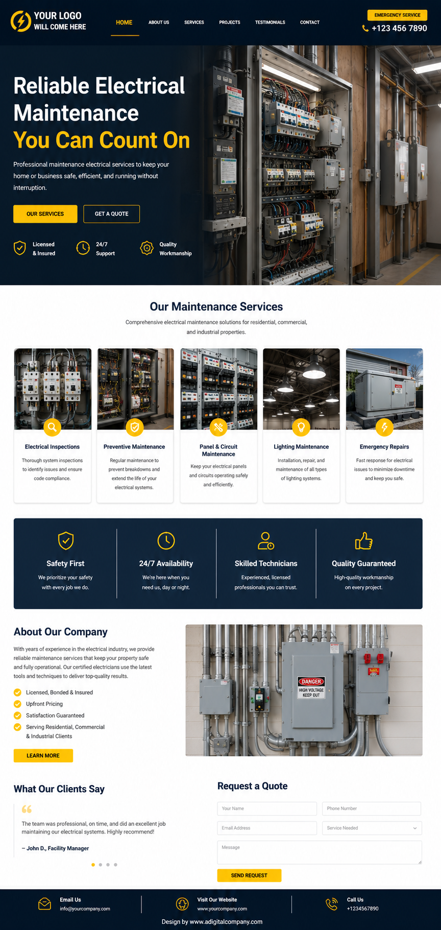 Electricians website design — Page view 4 — A Digital Company