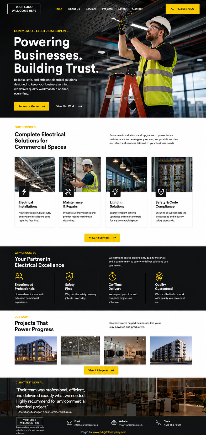 Electricians website design — Page view 7 — A Digital Company