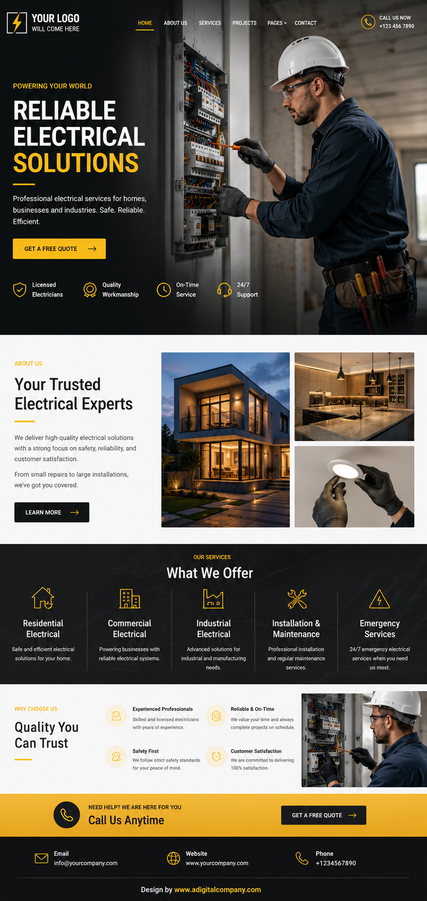 Electricians website design — Page view 8 — A Digital Company