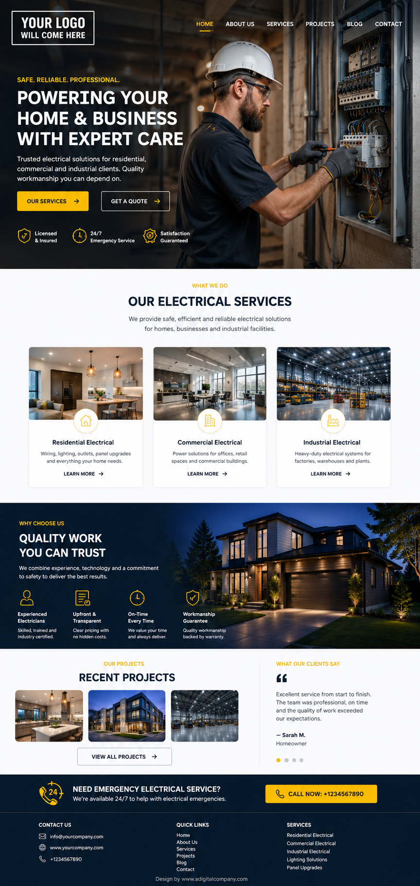 Electricians website design — Page view 9 — A Digital Company