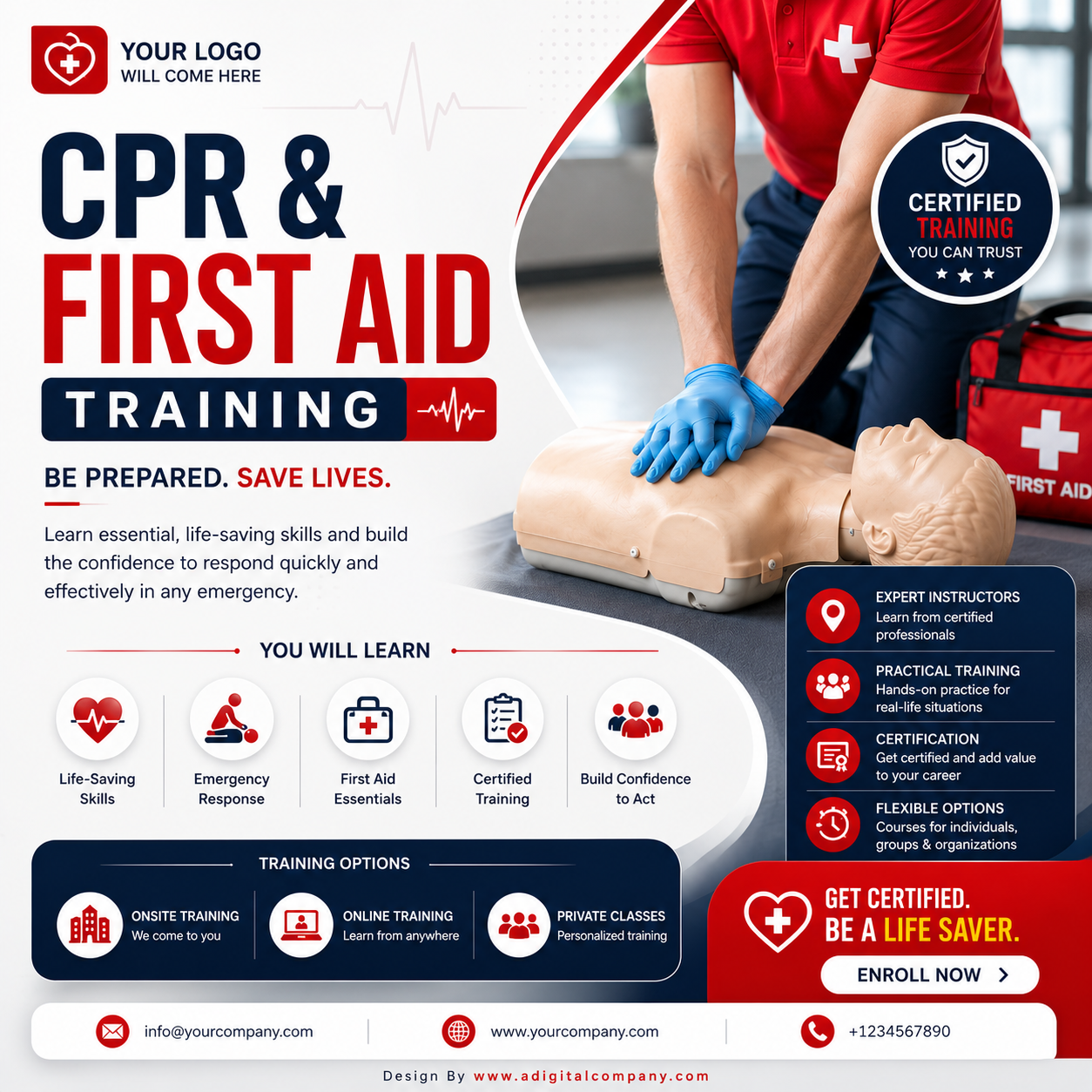 First Aid Training social media post design 3 — A Digital Company