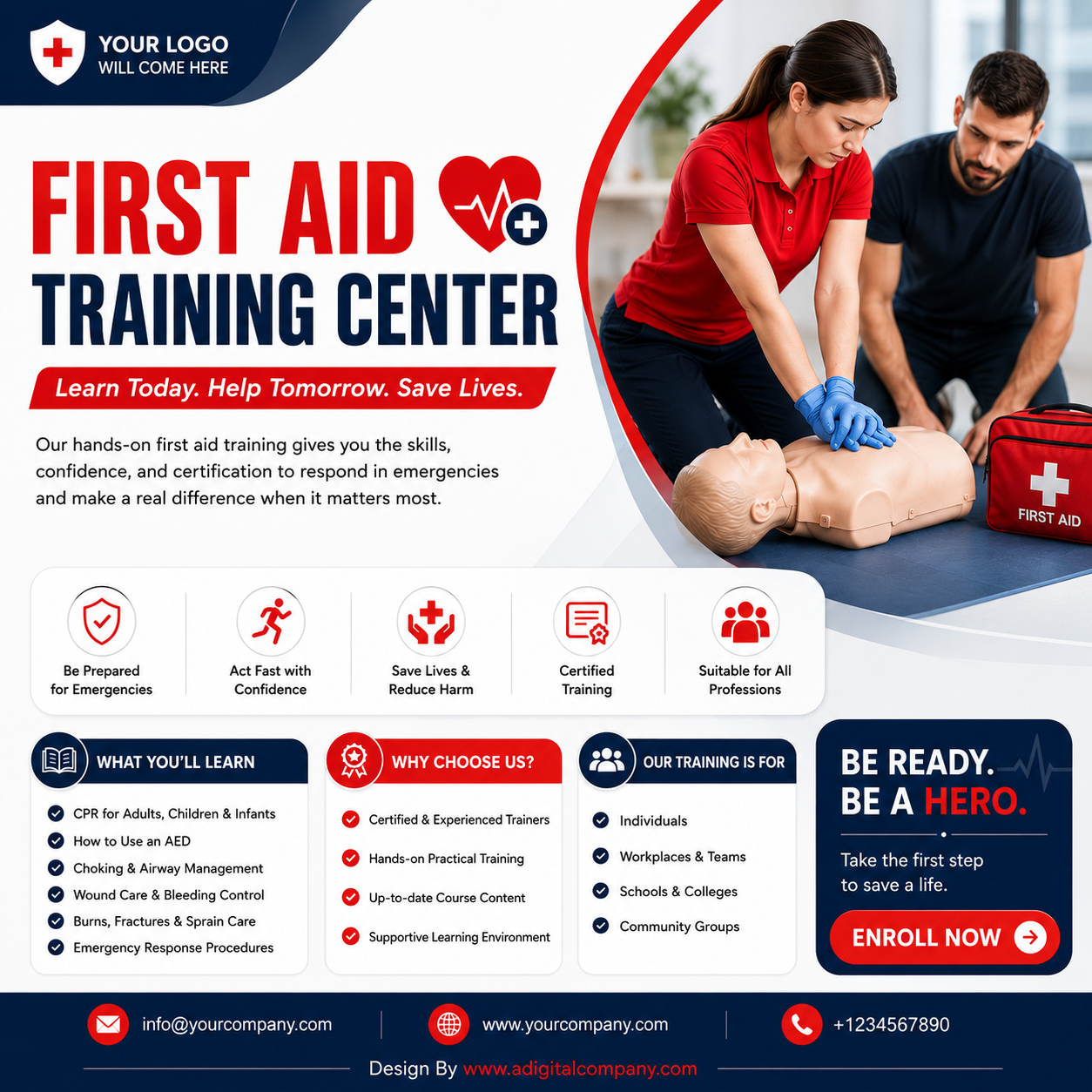 First Aid Training social media post design 6 — A Digital Company