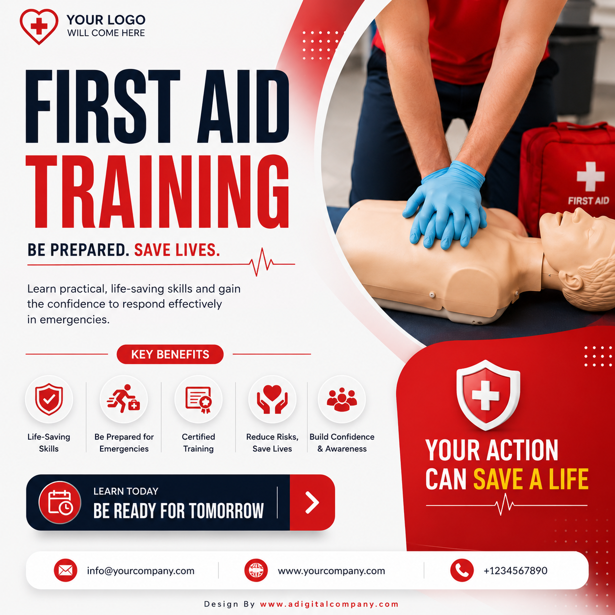 First Aid Training social media post design 8 — A Digital Company