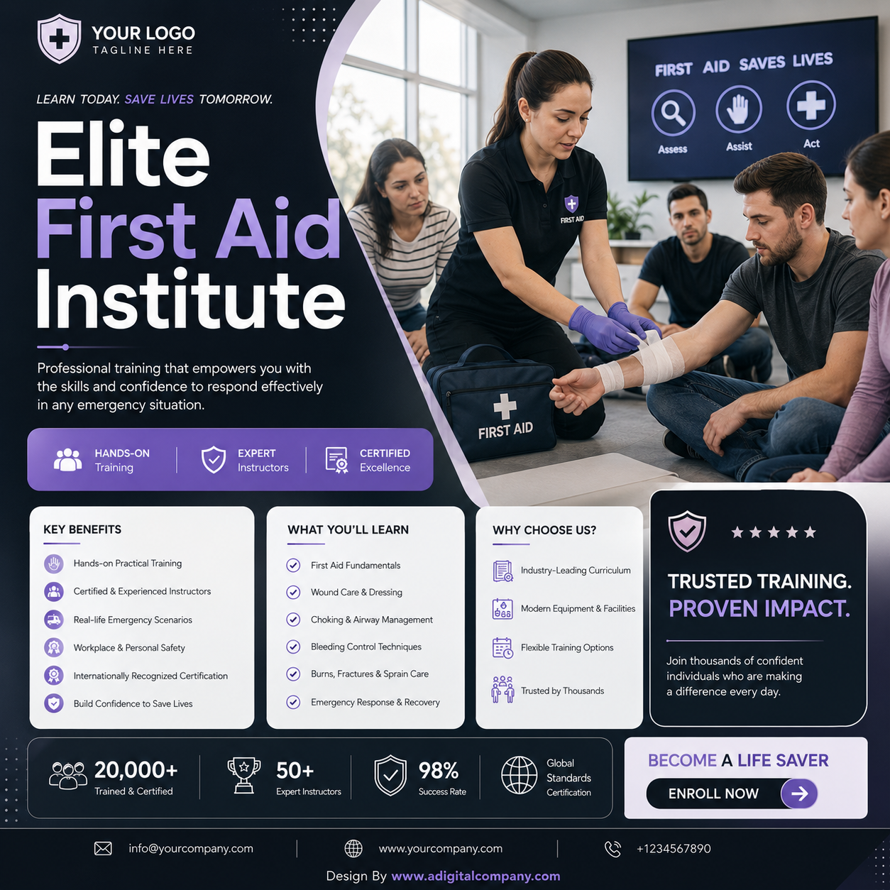 First Aid Training social media post design 12 — A Digital Company