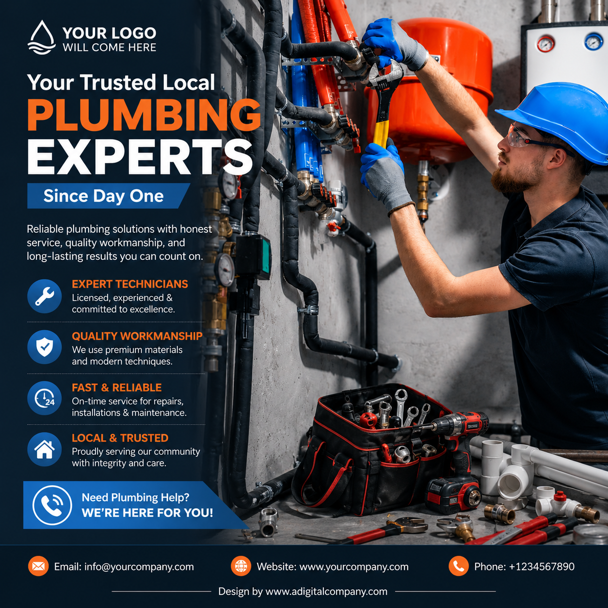 Residential Plumbing Services social media design — Plumbing — A Digital Company
