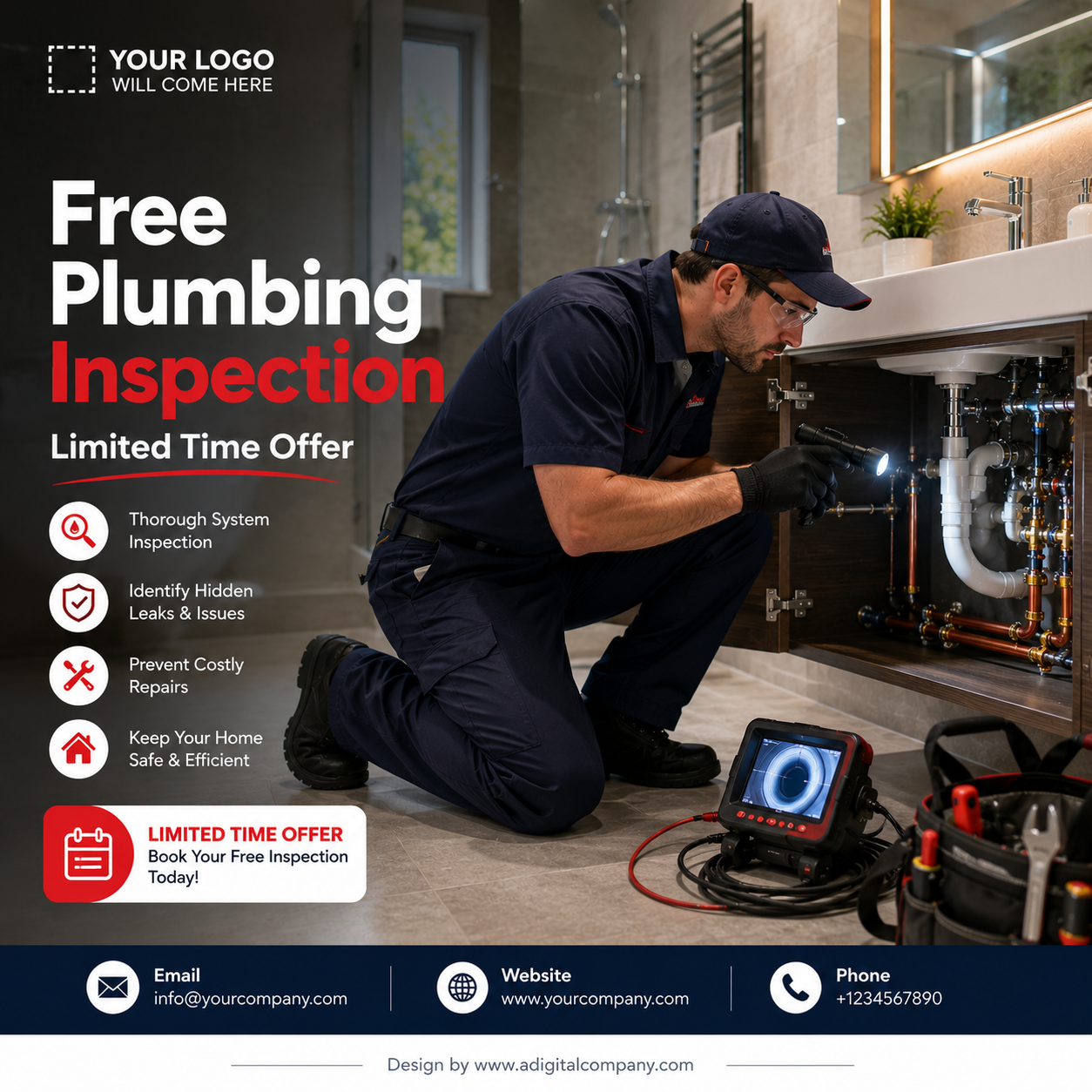 Emergency Plumbing Services social media design — Plumbing — A Digital Company