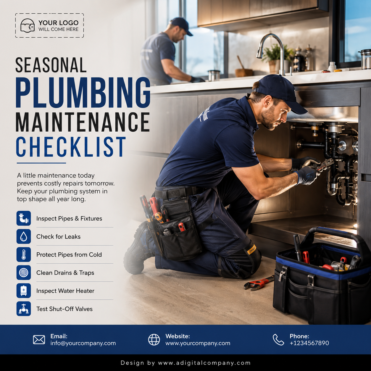 Leaking Tap and Pipe Detection social media design — Plumbing — A Digital Company