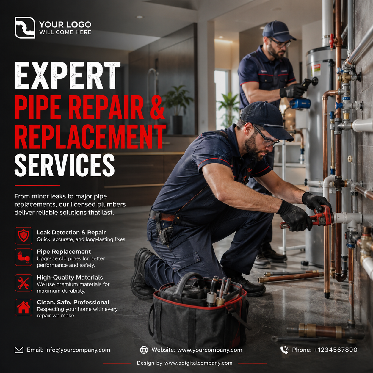 Toilet Repairs and Replacement social media design — Plumbing — A Digital Company