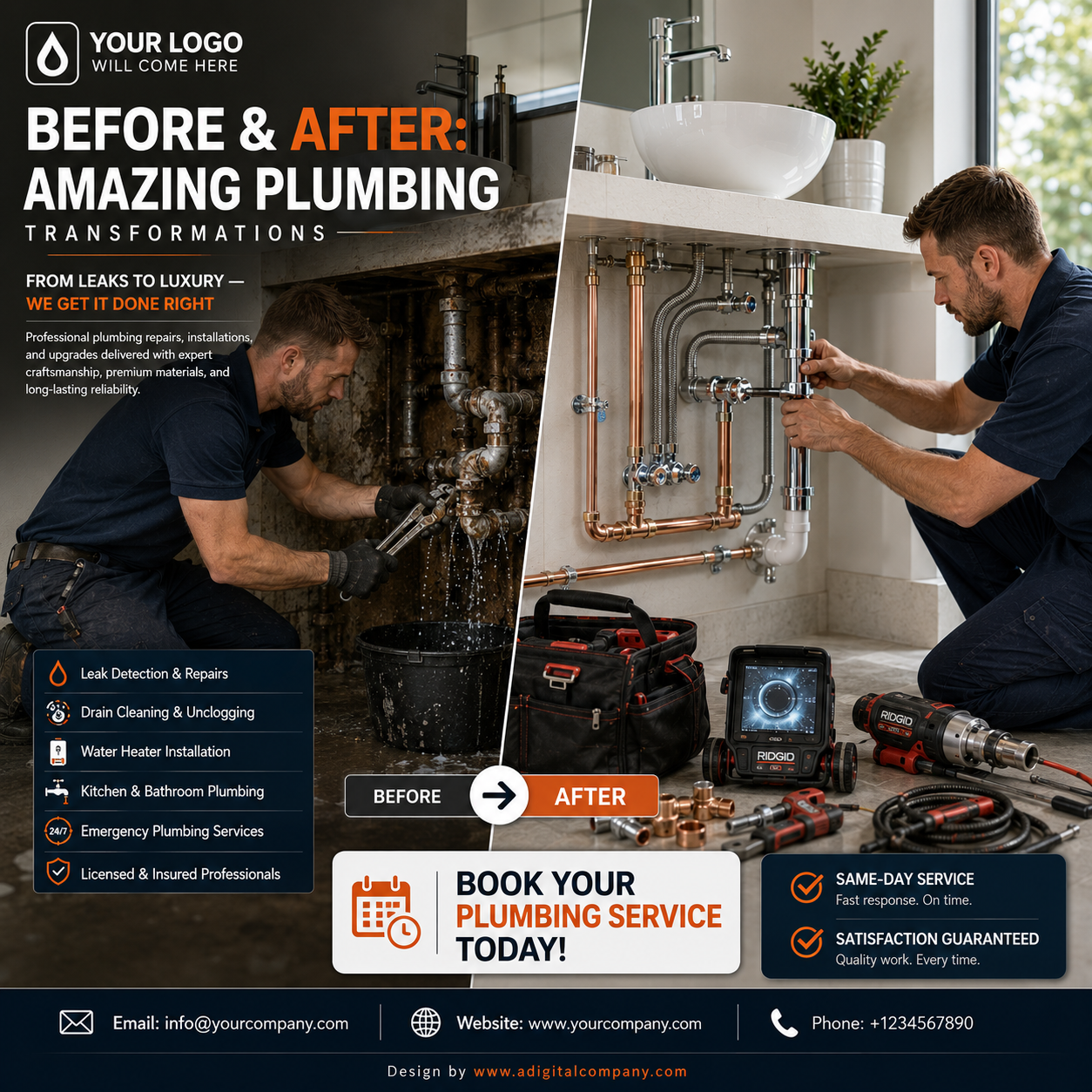 CCTV Drain Inspection social media design — Plumbing — A Digital Company