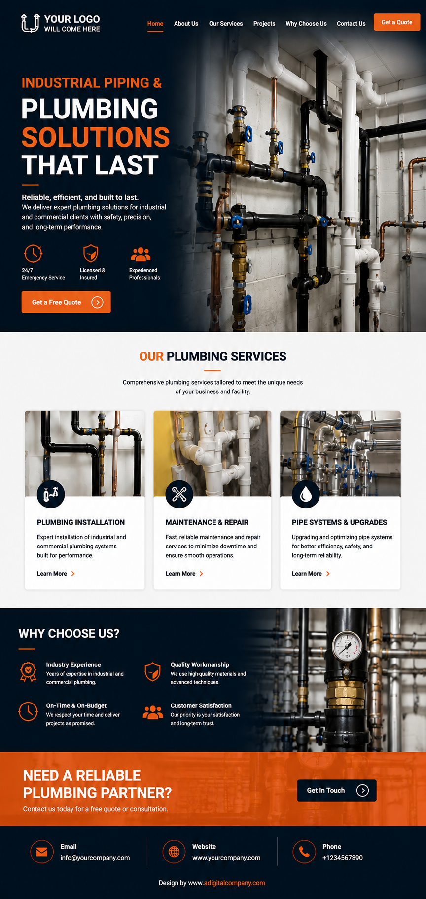 Plumbing website design — Page view 2 — A Digital Company