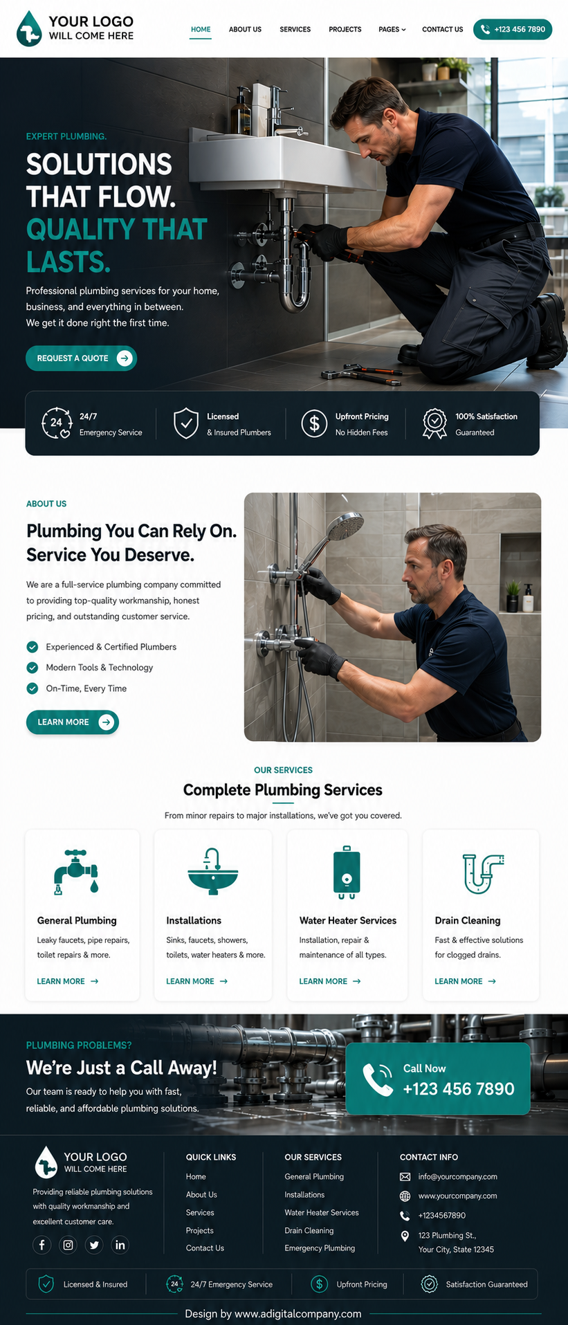 Plumbing website design — Page view 4 — A Digital Company