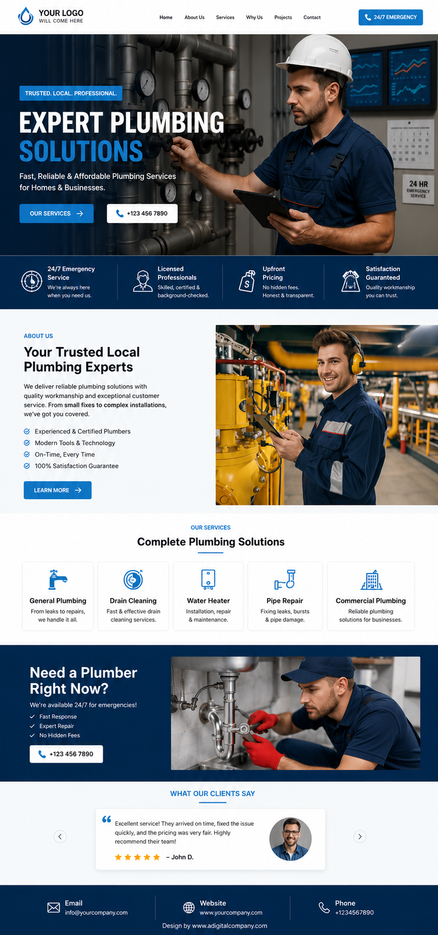 Plumbing website design — Page view 8 — A Digital Company