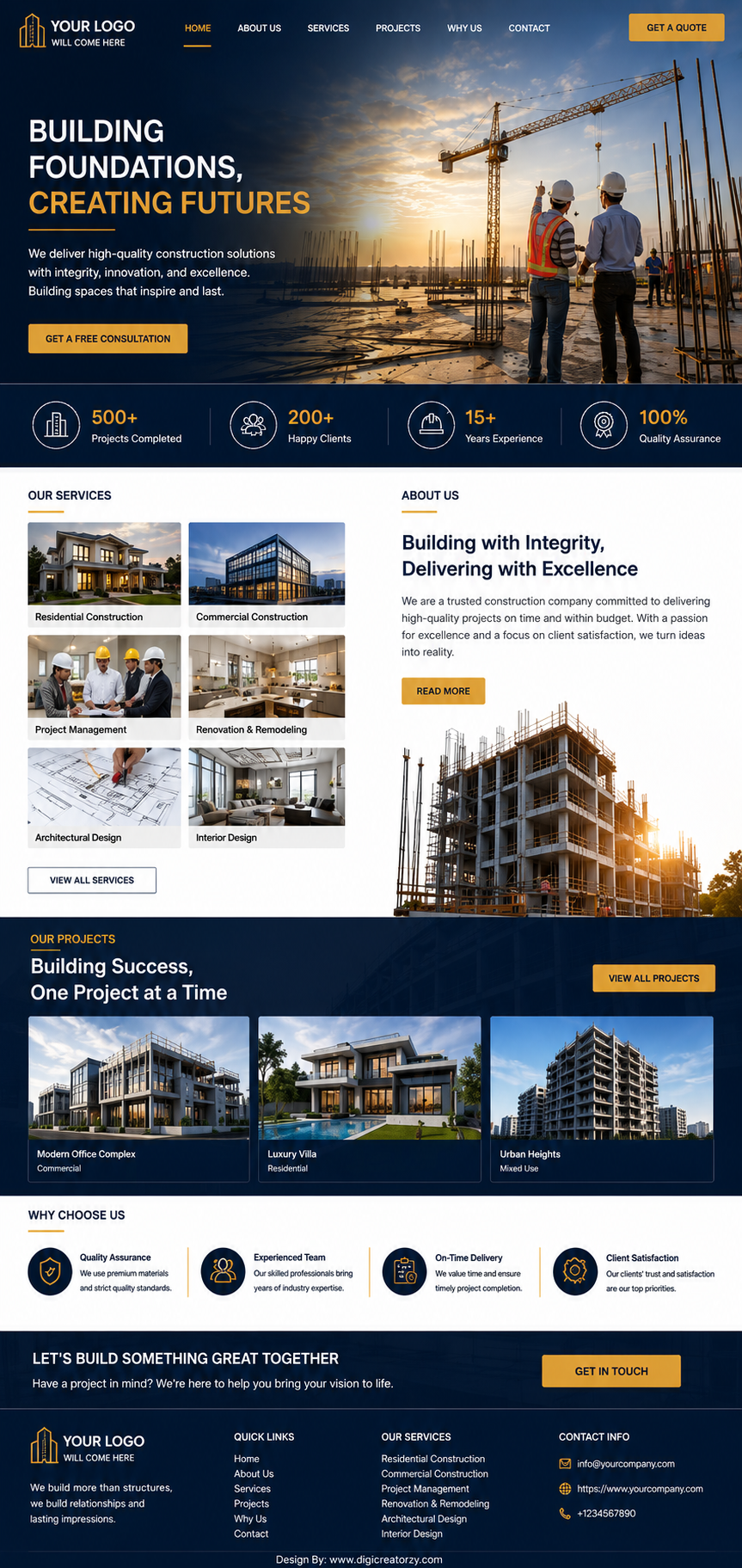 Real Estate & Construction website design — Page view 2 — A Digital Company