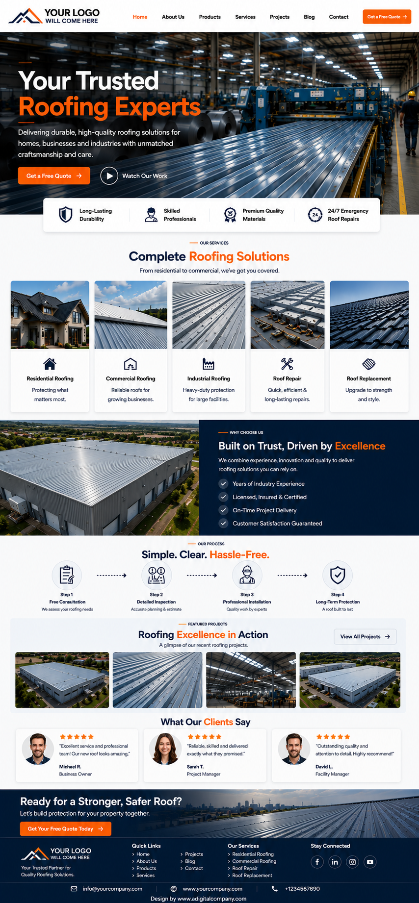 Roofing website design — Page view 2 — A Digital Company