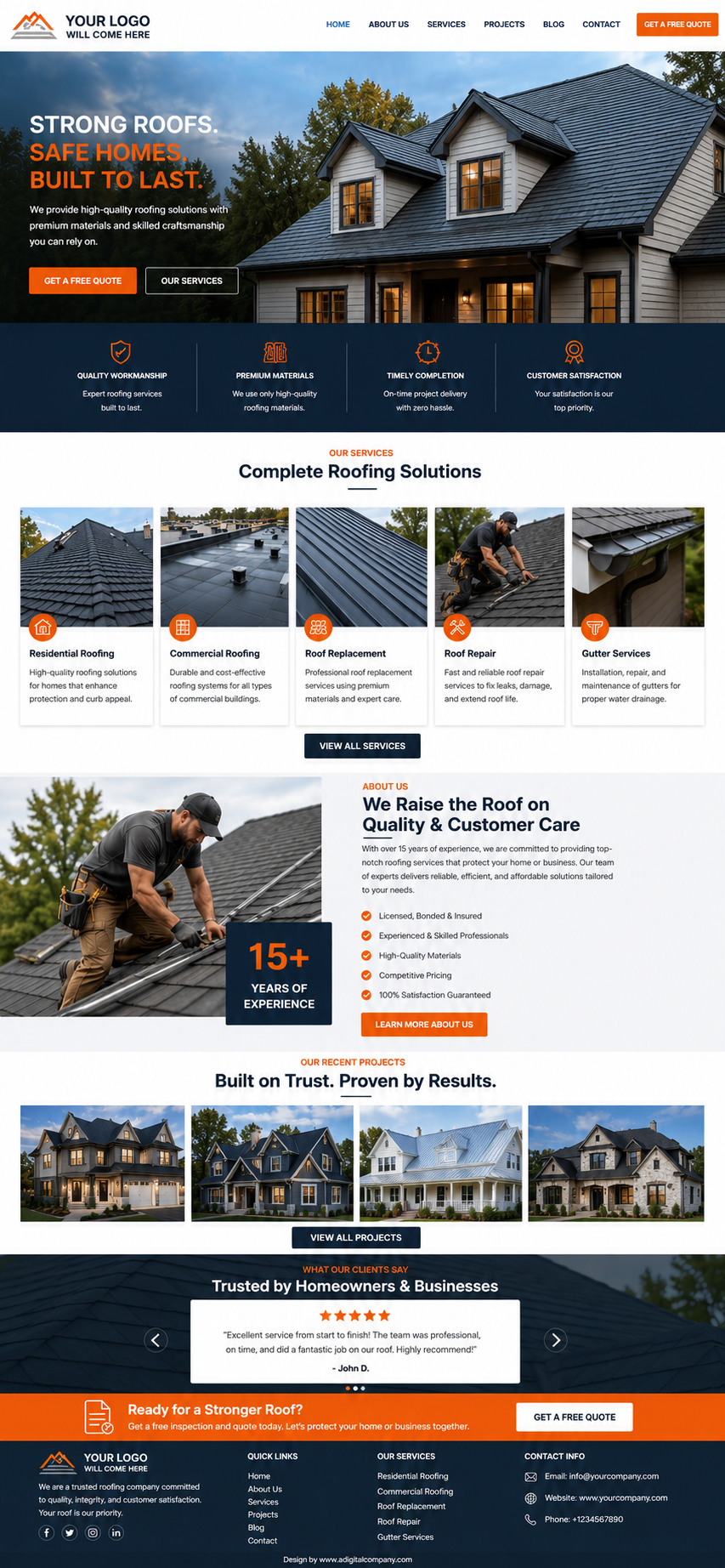 Roofing website design — Page view 3 — A Digital Company