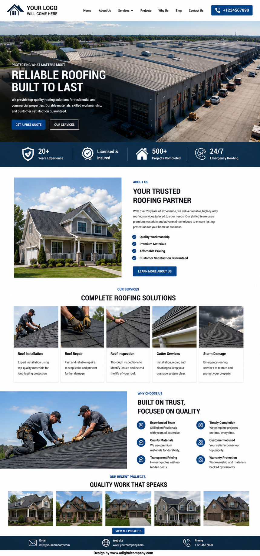 Roofing website design — Page view 5 — A Digital Company
