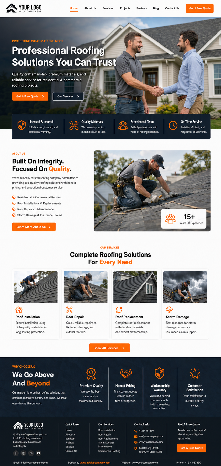 Roofing website design — Page view 10 — A Digital Company