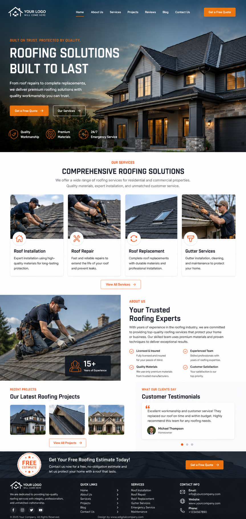Roofing website design — Page view 11 — A Digital Company